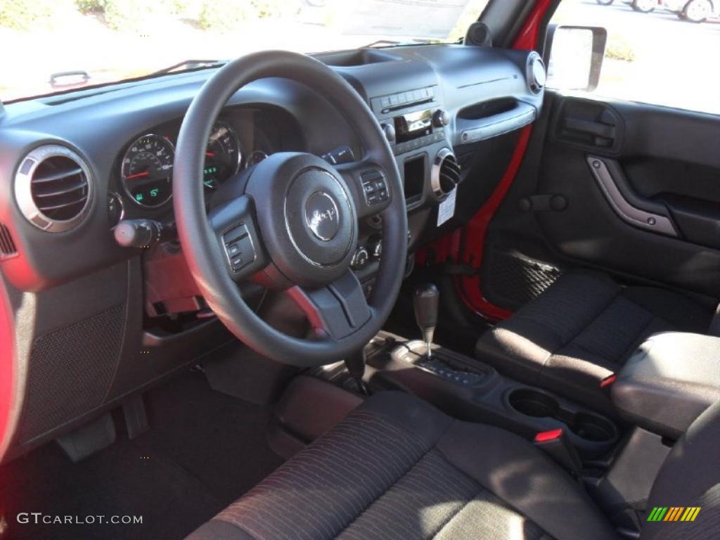 Black Interior 2011 Jeep Wrangler Sport 4x4 Photo #38588461