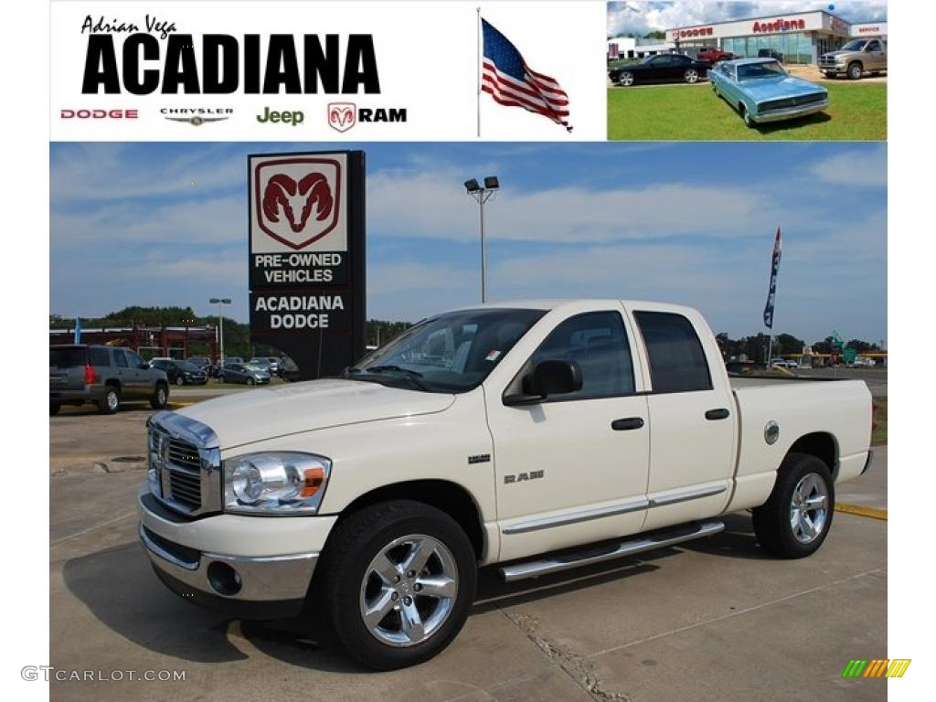 2008 Ram 1500 Big Horn Edition Quad Cab - Cool Vanilla White / Medium Slate Gray photo #1