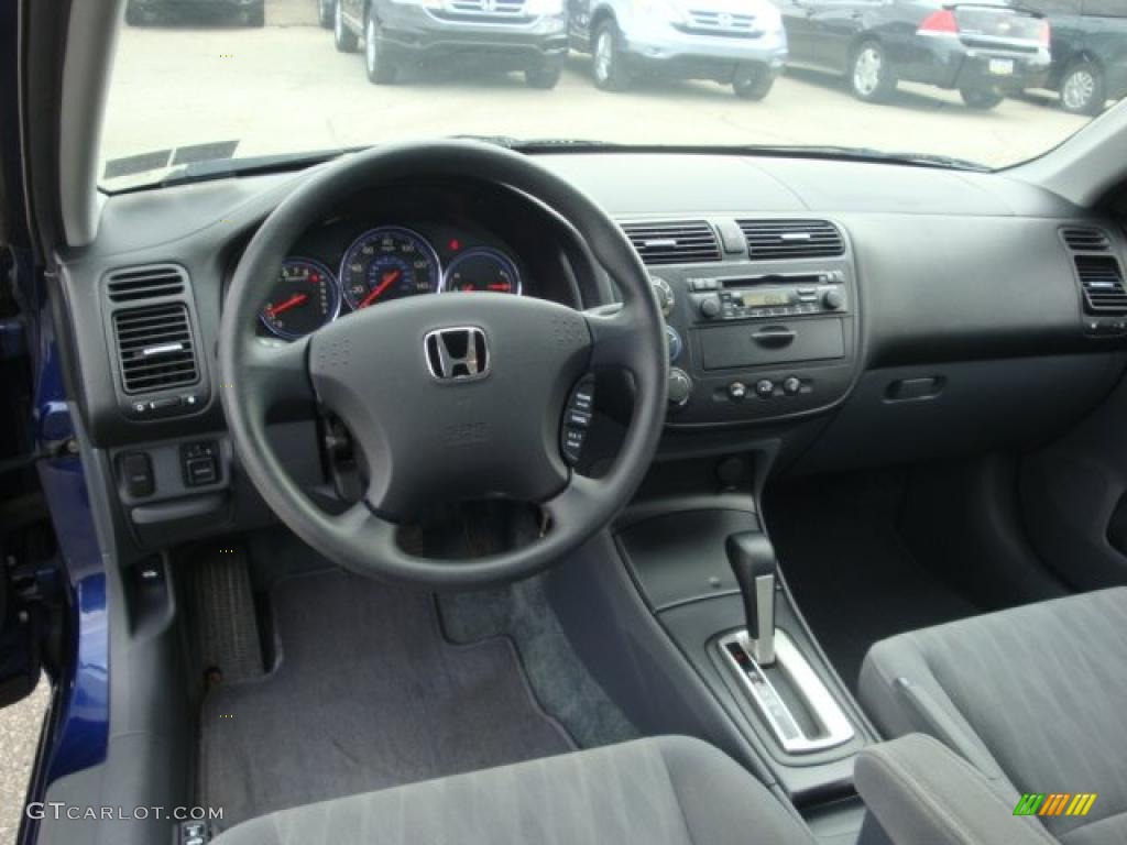 Gray Interior 2005 Honda Civic LX Sedan Photo #38591097