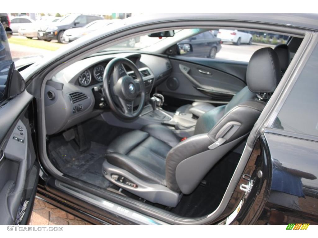 Black Interior 2005 BMW 6 Series 645i Coupe Photo #38591501