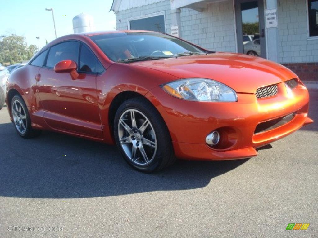 2006 Eclipse GT Coupe - Sunset Orange Pearlescent / Terra Cotta photo #7