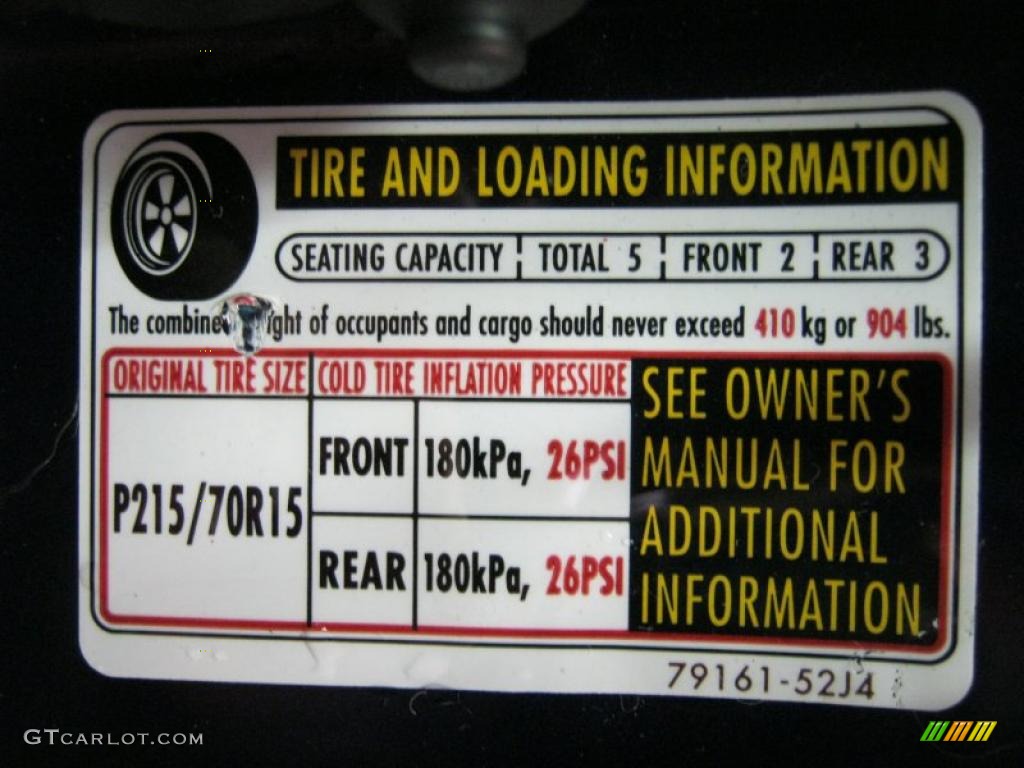 2004 Chevrolet Tracker 4WD Info Tag Photos