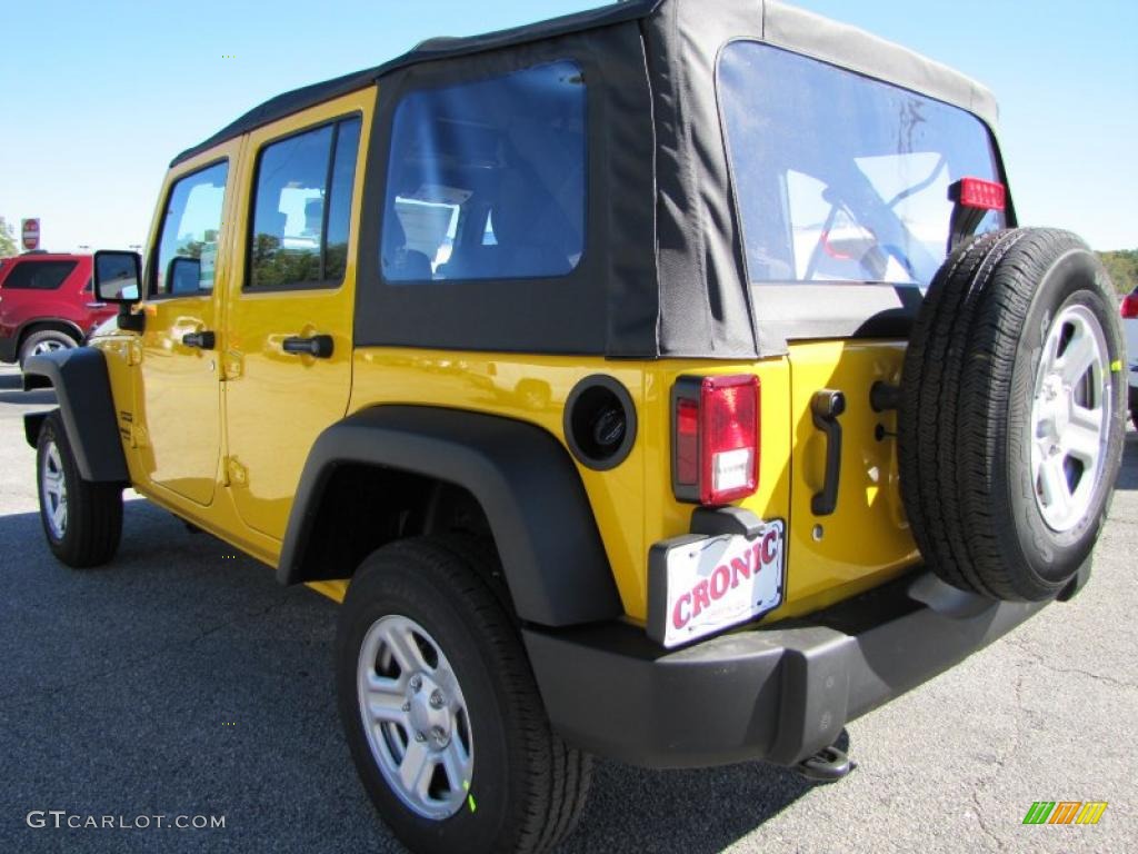 2011 Wrangler Unlimited Sport 4x4 - Detonator Yellow / Black photo #5