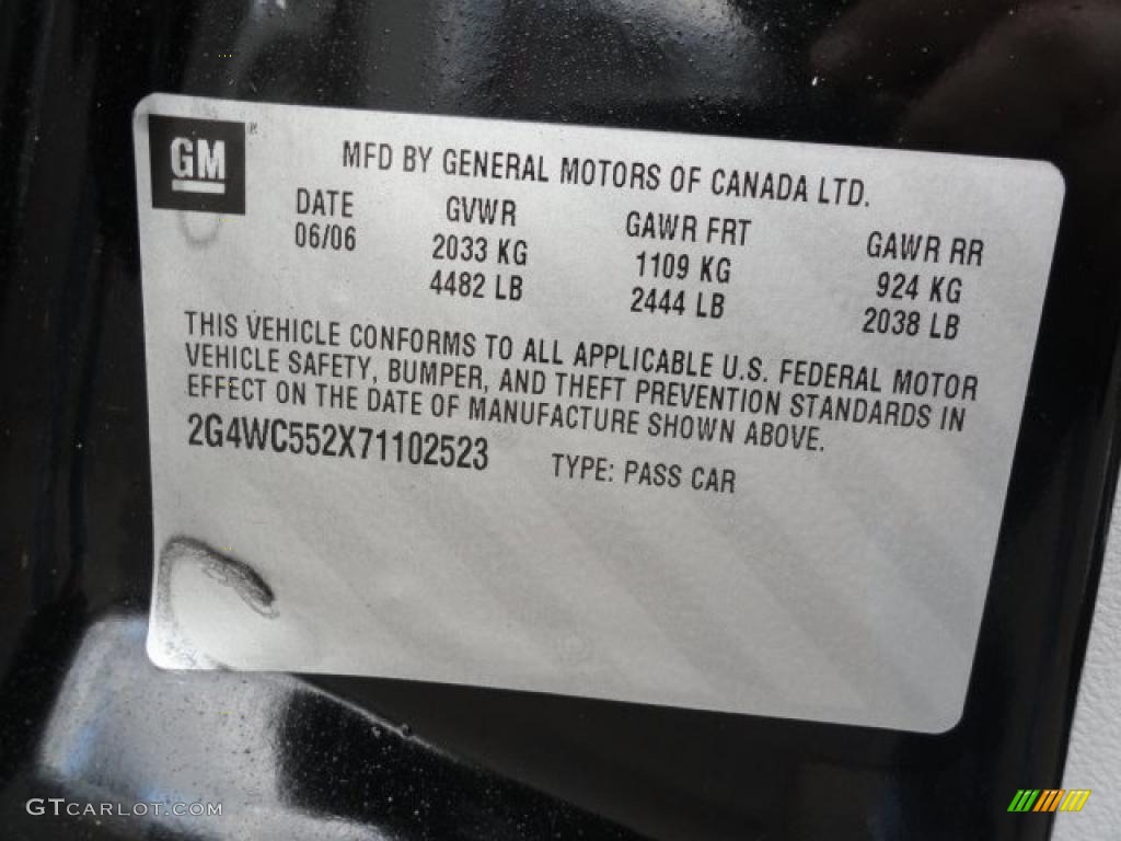 2007 Buick LaCrosse CX Info Tag Photo #38604025