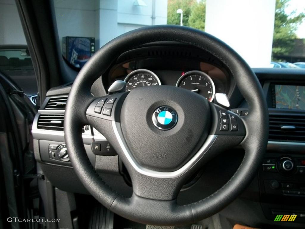 2011 BMW X6 xDrive50i Saddle Brown Steering Wheel Photo #38610009