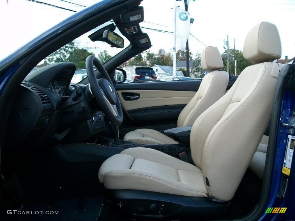 Beige Boston Leather Interior 2010 BMW 1 Series 128i Convertible Photo #38610637