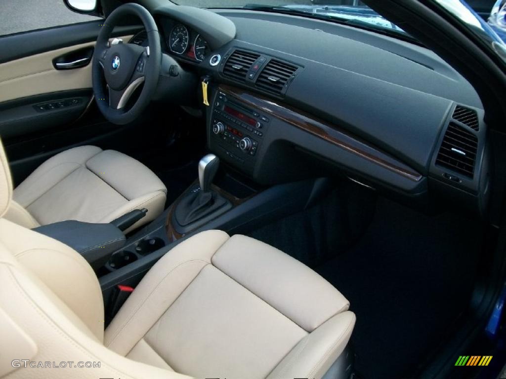 2010 BMW 1 Series 128i Convertible Beige Boston Leather Dashboard Photo #38610849