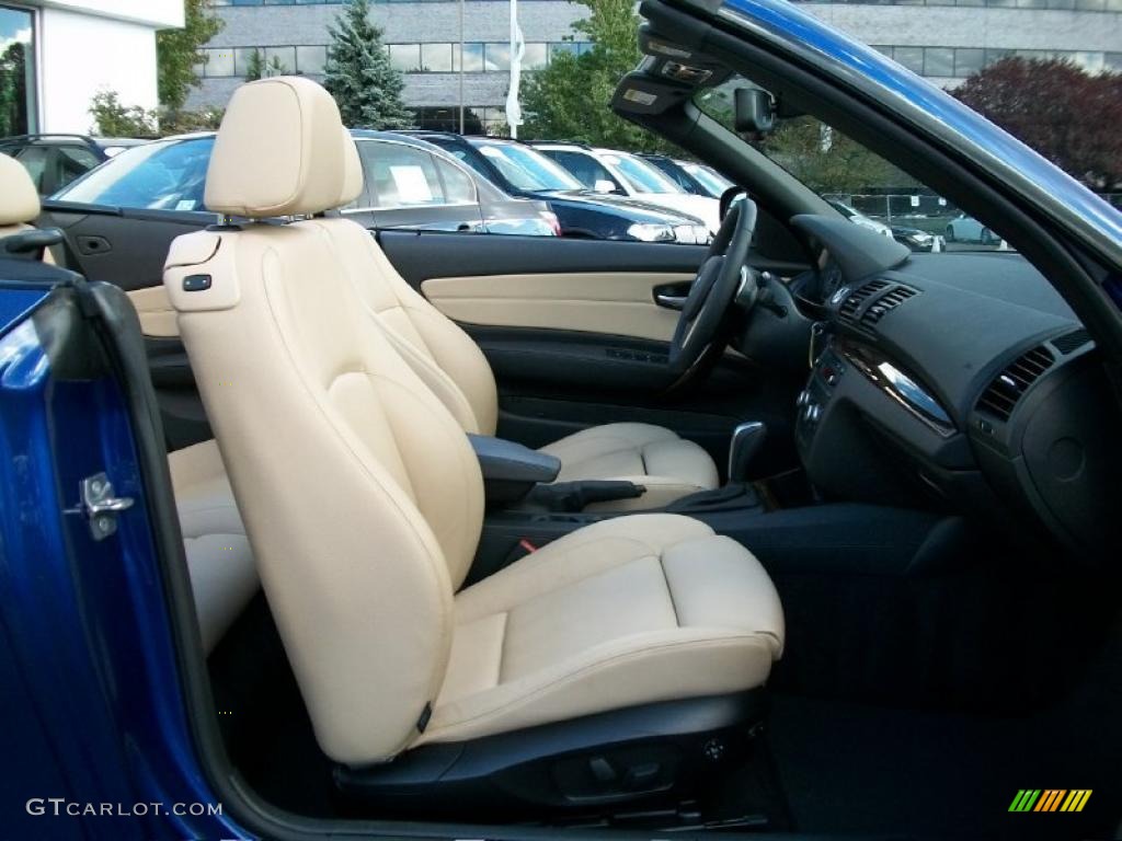 Beige Boston Leather Interior 2010 BMW 1 Series 128i Convertible Photo #38610881