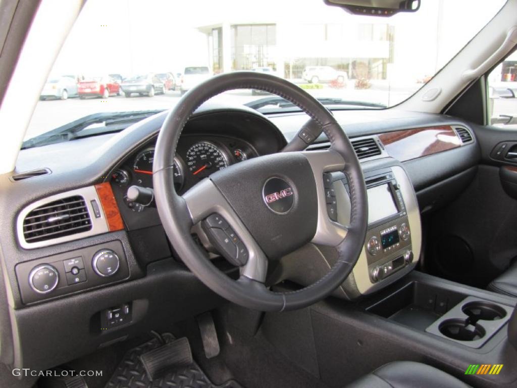 Ebony Interior 2009 GMC Sierra 3500HD SLT Crew Cab 4x4 Dually Photo #38614602