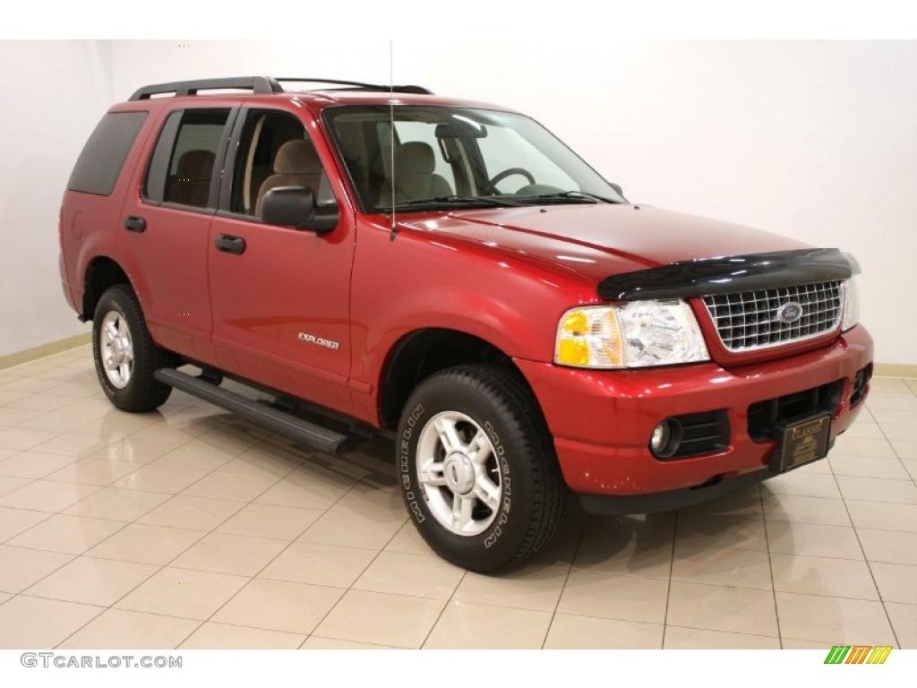 2005 Explorer XLT 4x4 - Redfire Metallic / Medium Parchment photo #1