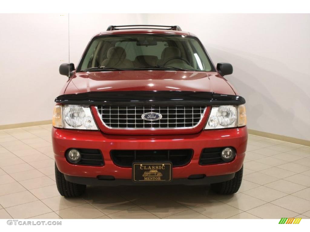 2005 Explorer XLT 4x4 - Redfire Metallic / Medium Parchment photo #2