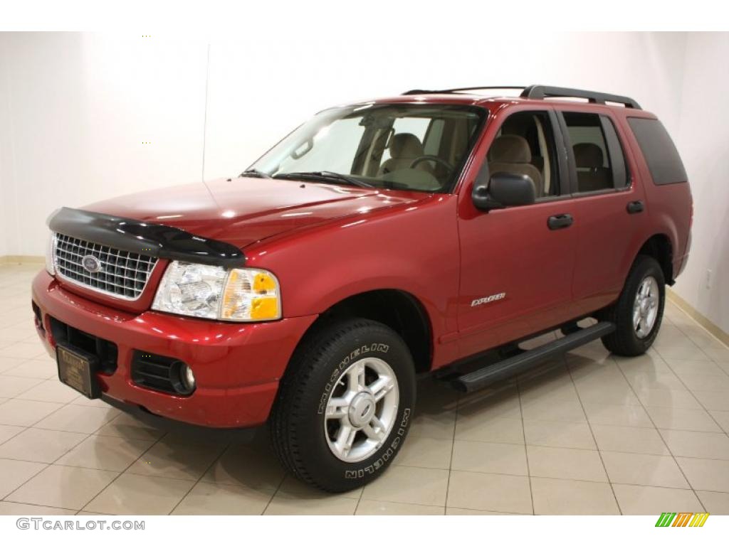2005 Explorer XLT 4x4 - Redfire Metallic / Medium Parchment photo #3