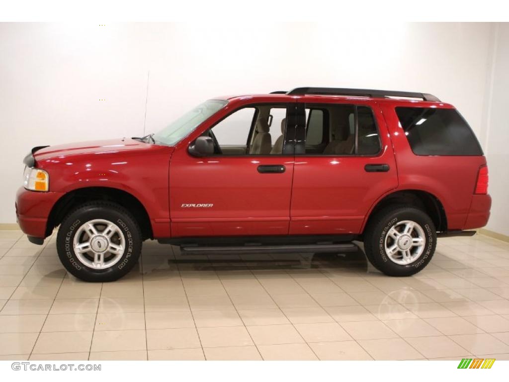 2005 Explorer XLT 4x4 - Redfire Metallic / Medium Parchment photo #4