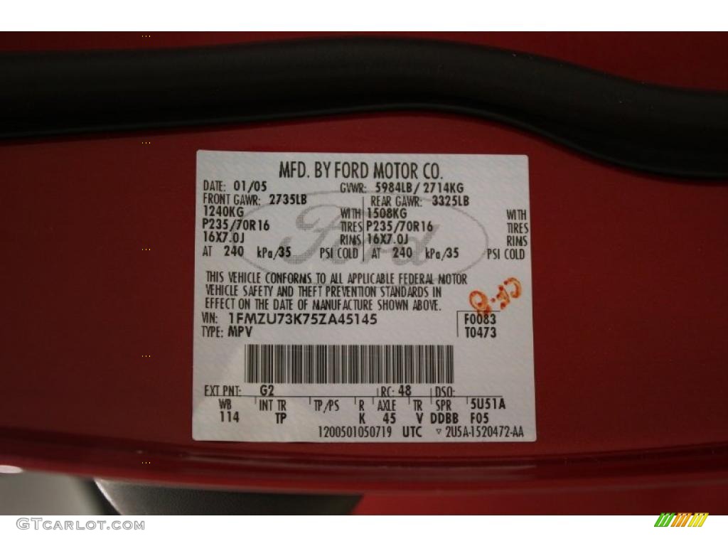 2005 Explorer XLT 4x4 - Redfire Metallic / Medium Parchment photo #25