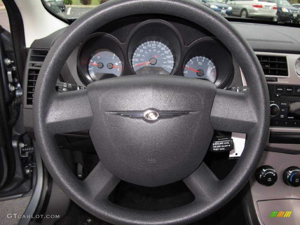 2010 Chrysler Sebring Touring Sedan Dark Slate Gray Steering Wheel Photo #38623618