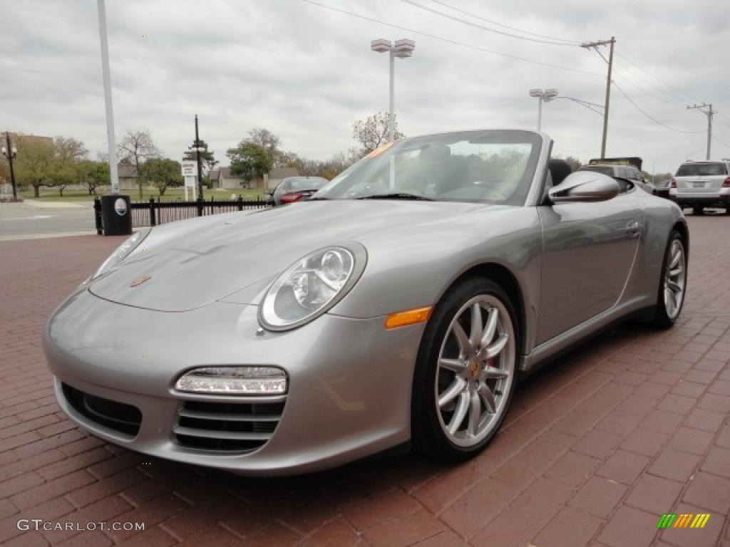 GT Silver Metallic 2009 Porsche 911 Carrera 4S Cabriolet Exterior Photo #38624094