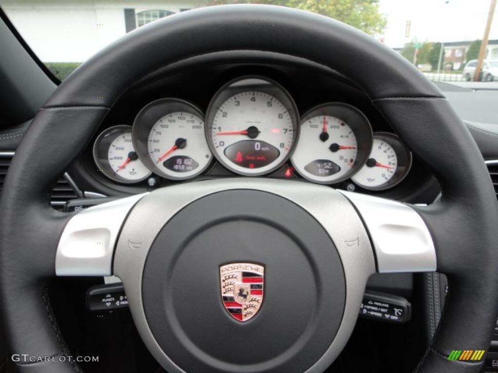 2009 Porsche 911 Carrera 4S Cabriolet Black Steering Wheel Photo #38624286