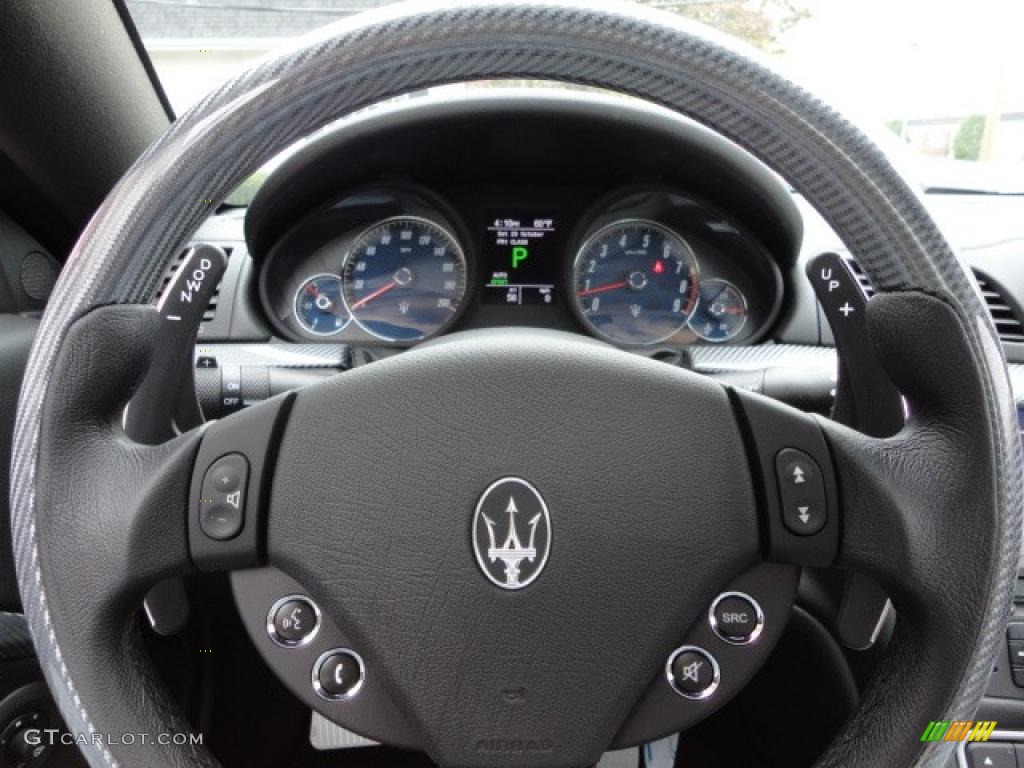 2011 Maserati GranTurismo S Automatic Nero Steering Wheel Photo #38624830