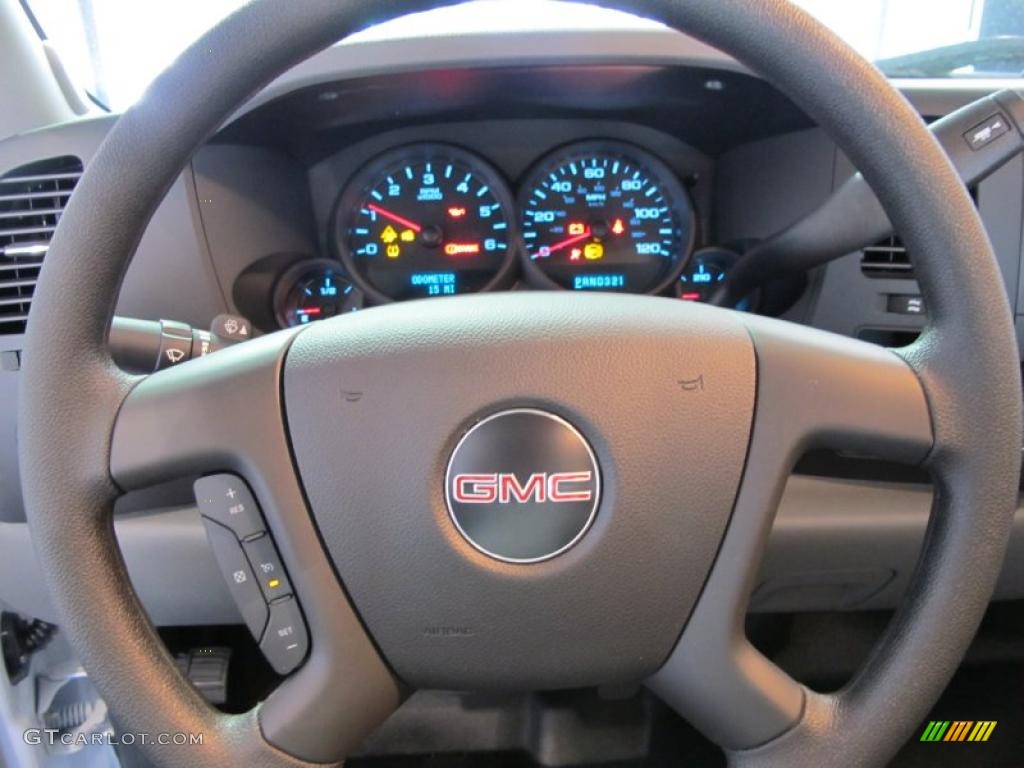 2011 GMC Sierra 1500 Extended Cab Dark Titanium Steering Wheel Photo #38625534