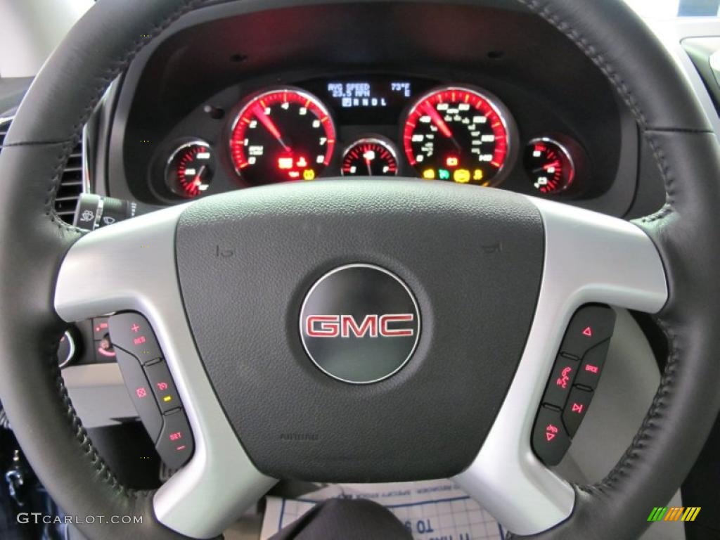 2011 GMC Acadia SLT Light Titanium Steering Wheel Photo #38625798