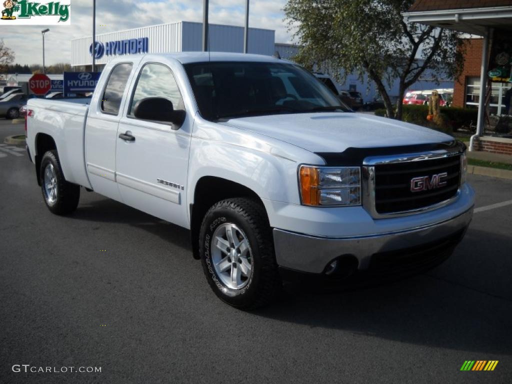 2008 Sierra 1500 SLE Extended Cab 4x4 - Summit White / Ebony photo #1