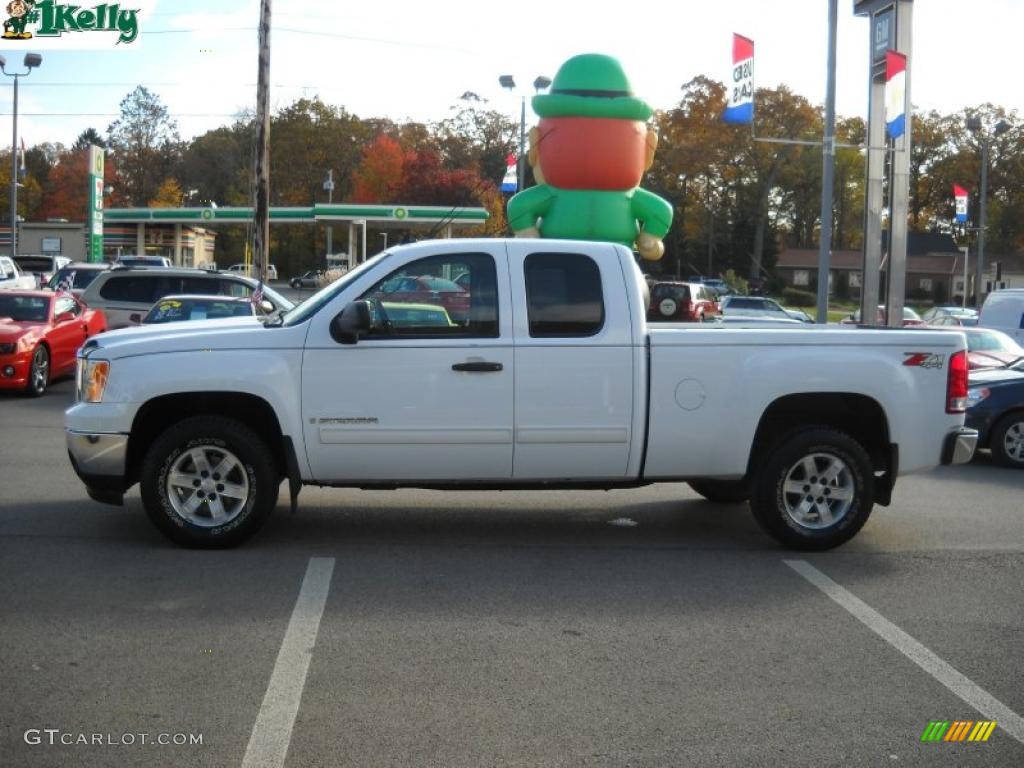 2008 Sierra 1500 SLE Extended Cab 4x4 - Summit White / Ebony photo #6