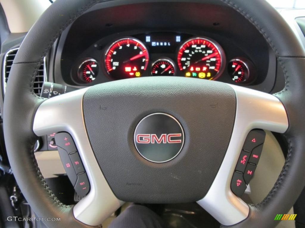2011 GMC Acadia SLT Cashmere Steering Wheel Photo #38626606