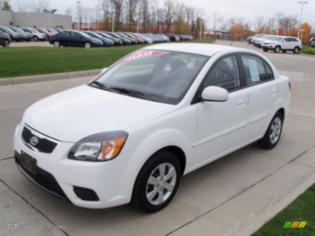 Clear White 2010 Kia Rio LX Sedan Exterior Photo #38628518