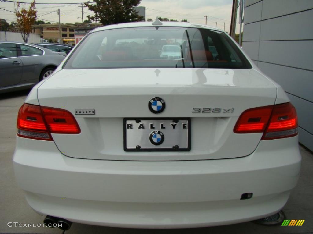 2008 3 Series 328xi Coupe - Alpine White / Coral Red/Black photo #4