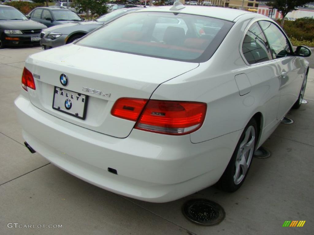 2008 3 Series 328xi Coupe - Alpine White / Coral Red/Black photo #5