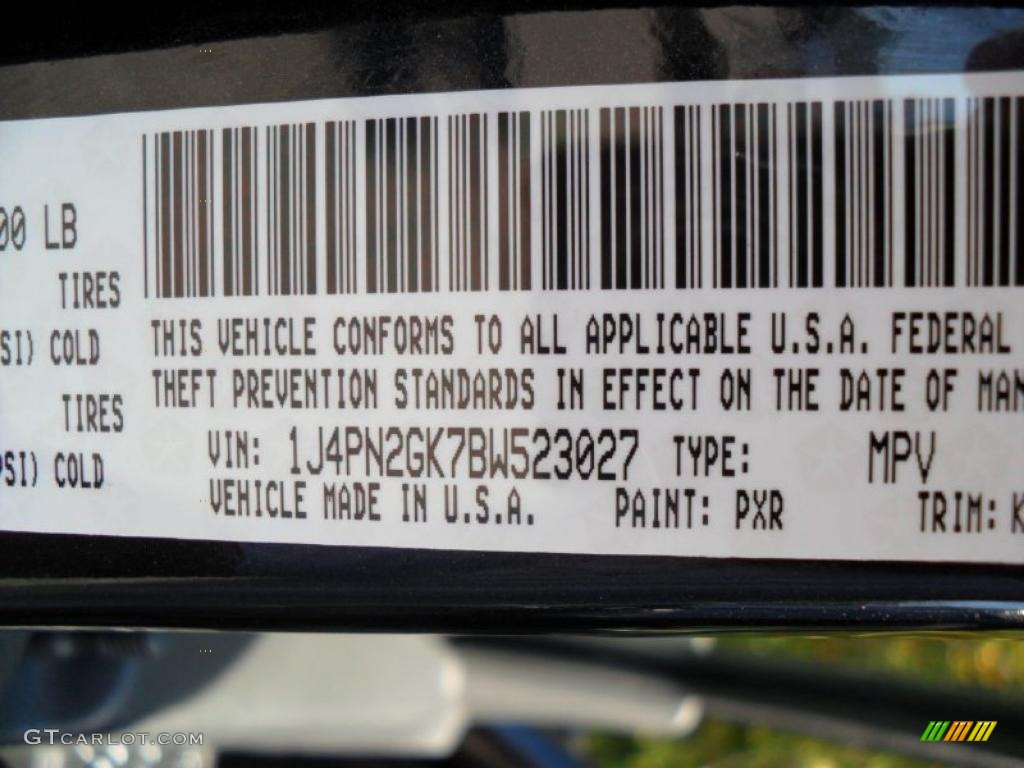 2011 Liberty Color Code PXR for Brilliant Black Crystal Pearl Photo #38632186