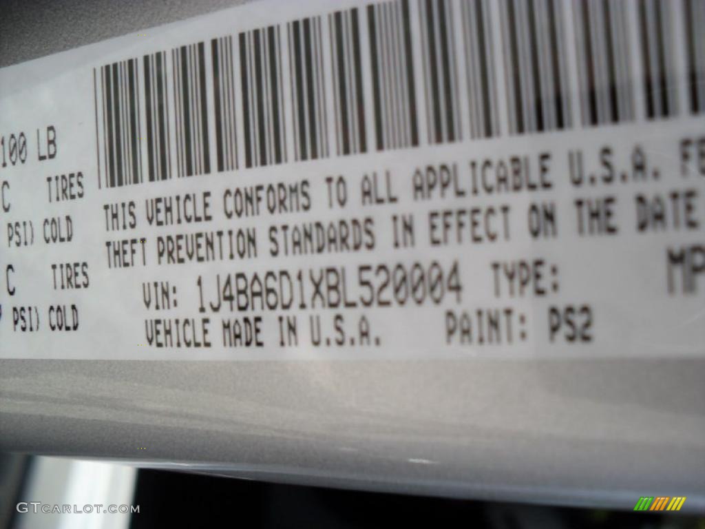2011 Wrangler Color Code PS2 for Bright Silver Metallic Photo #38632590