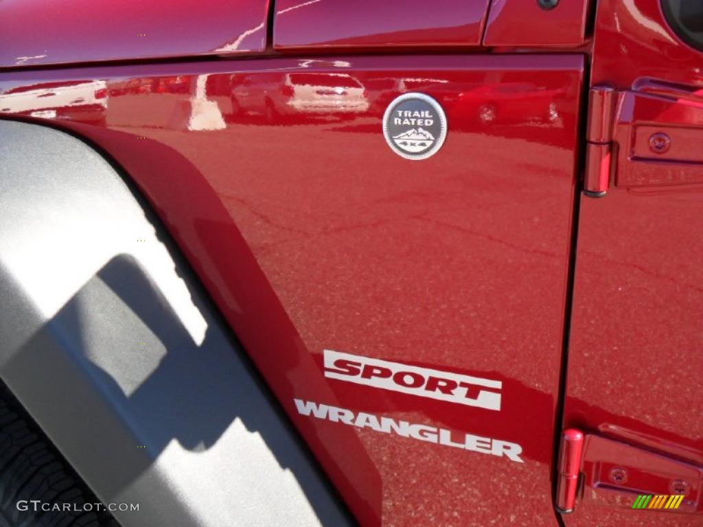 2011 Wrangler Sport S 4x4 - Deep Cherry Red Crystal Pearl / Black photo #22