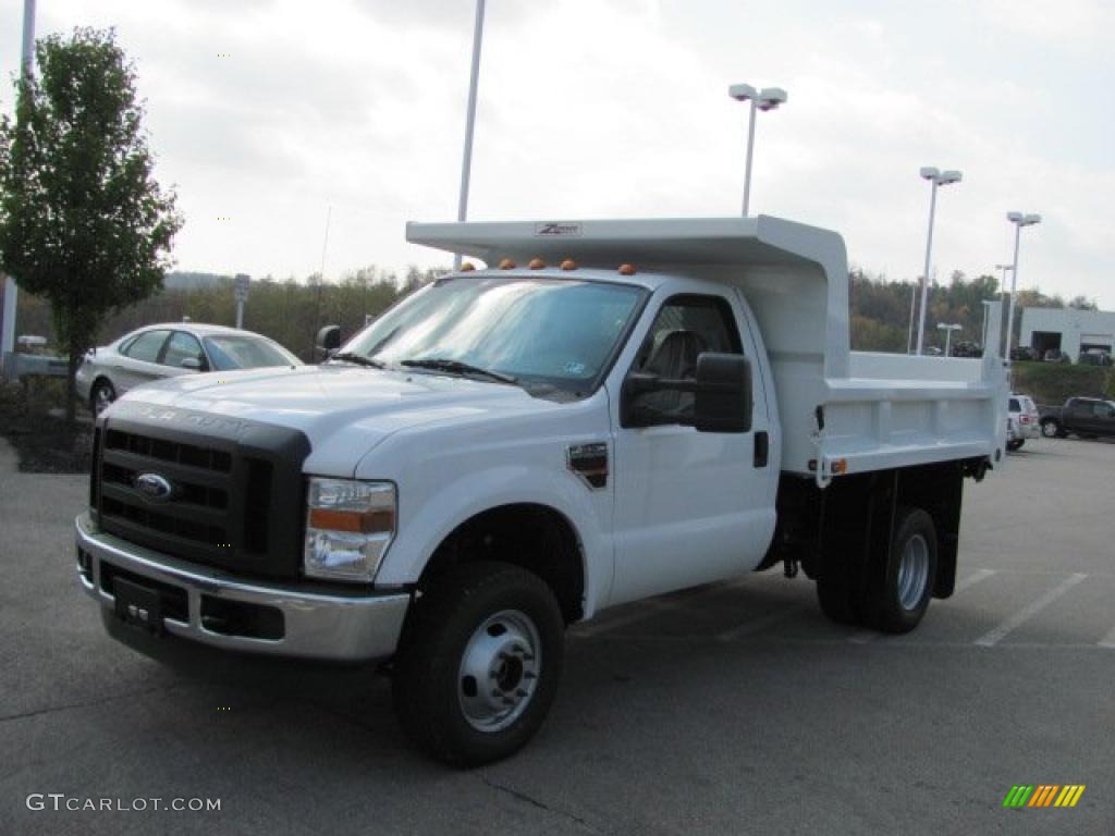 2010 F350 Super Duty XL Regular Cab 4x4 Chassis Dump Truck - Oxford White / Medium Stone photo #10