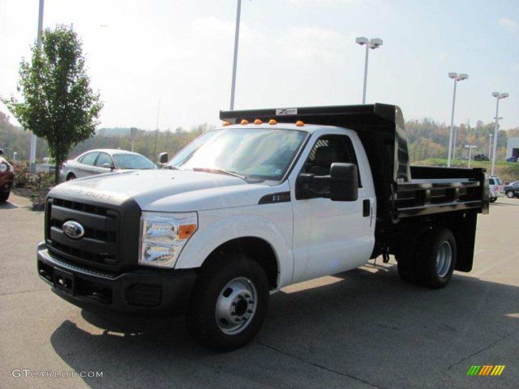 Oxford White 2011 Ford F350 Super Duty XL Regular Cab Chassis Dump Truck Exterior Photo #38636946