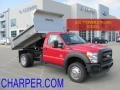 2011 Vermillion Red Ford F550 Super Duty XL Regular Cab 4x4 Dump Truck  photo #1