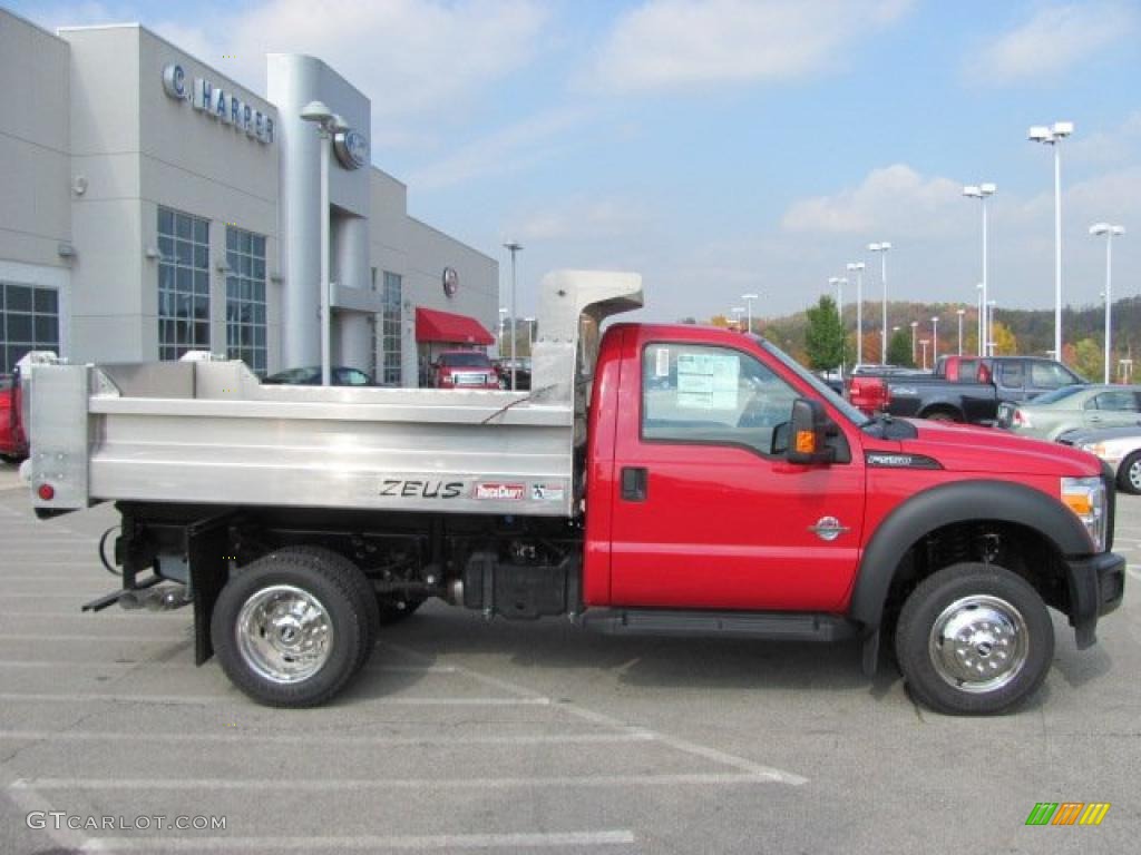 Vermillion Red 2011 Ford F550 Super Duty XL Regular Cab 4x4 Dump Truck Exterior Photo #38637258