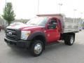 Vermillion Red 2011 Ford F550 Super Duty XL Regular Cab 4x4 Dump Truck Exterior
