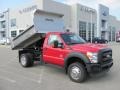 2011 Vermillion Red Ford F550 Super Duty XL Regular Cab 4x4 Dump Truck  photo #11