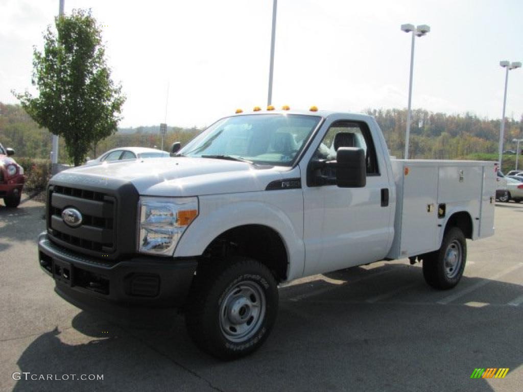 Oxford White 2011 Ford F350 Super Duty XL Regular Cab 4x4 Chassis Commercial Exterior Photo #38637755