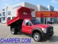 Vermillion Red - F450 Super Duty XL Regular Cab 4x4 Dually Dump Truck Photo No. 1