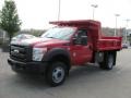 2011 Vermillion Red Ford F450 Super Duty XL Regular Cab 4x4 Dually Dump Truck  photo #10