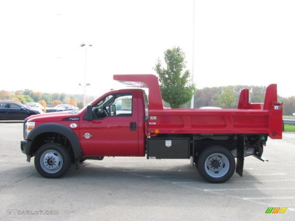 Vermillion Red 2011 Ford F450 Super Duty XL Regular Cab 4x4 Dually Dump Truck Exterior Photo #38638238