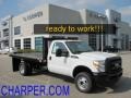Oxford White - F350 Super Duty XL Regular Cab 4x4 Chassis Stake Truck Photo No. 1
