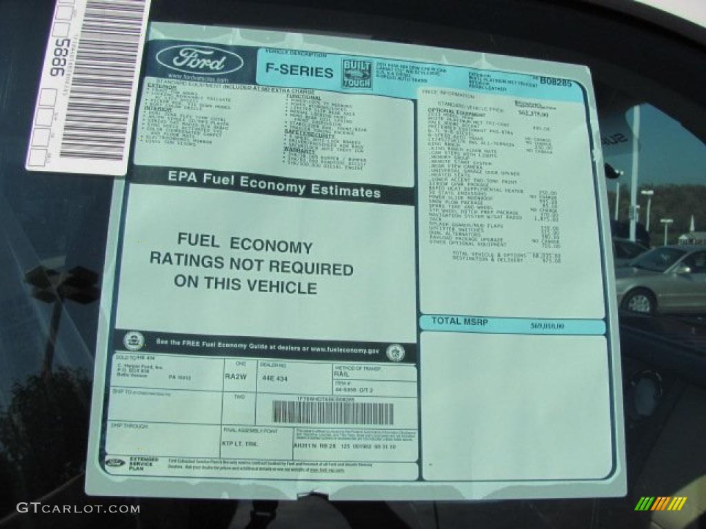 2011 Ford F450 Super Duty King Ranch Crew Cab 4x4 Dually Window Sticker Photo #38639390