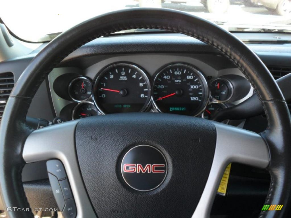 2008 GMC Sierra 1500 SLE Extended Cab Ebony Steering Wheel Photo #38640602