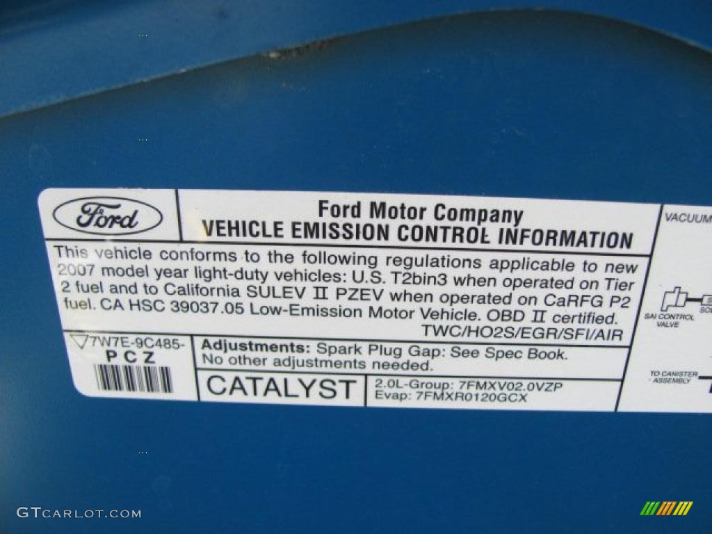 2007 Ford Focus ZX4 SES Sedan Info Tag Photo #38640834