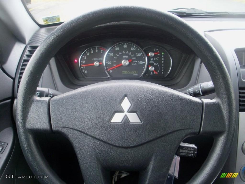 2010 Mitsubishi Galant FE Black Steering Wheel Photo #38641118