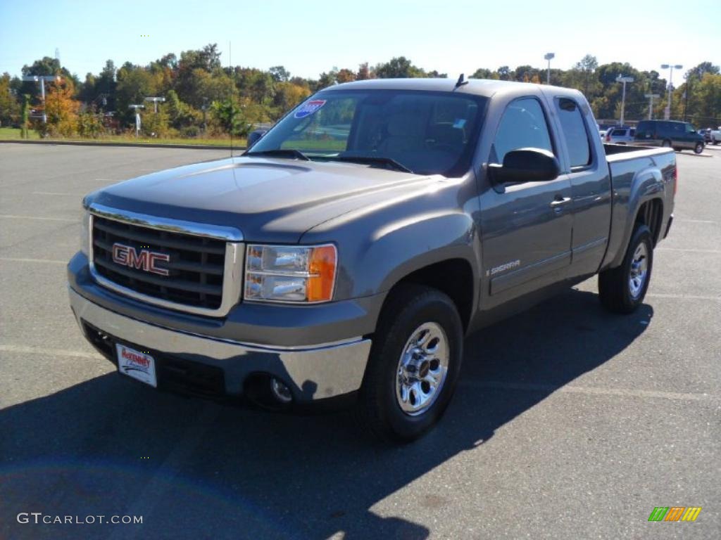 2008 Sierra 1500 SLE Extended Cab - Steel Gray Metallic / Light Titanium photo #1