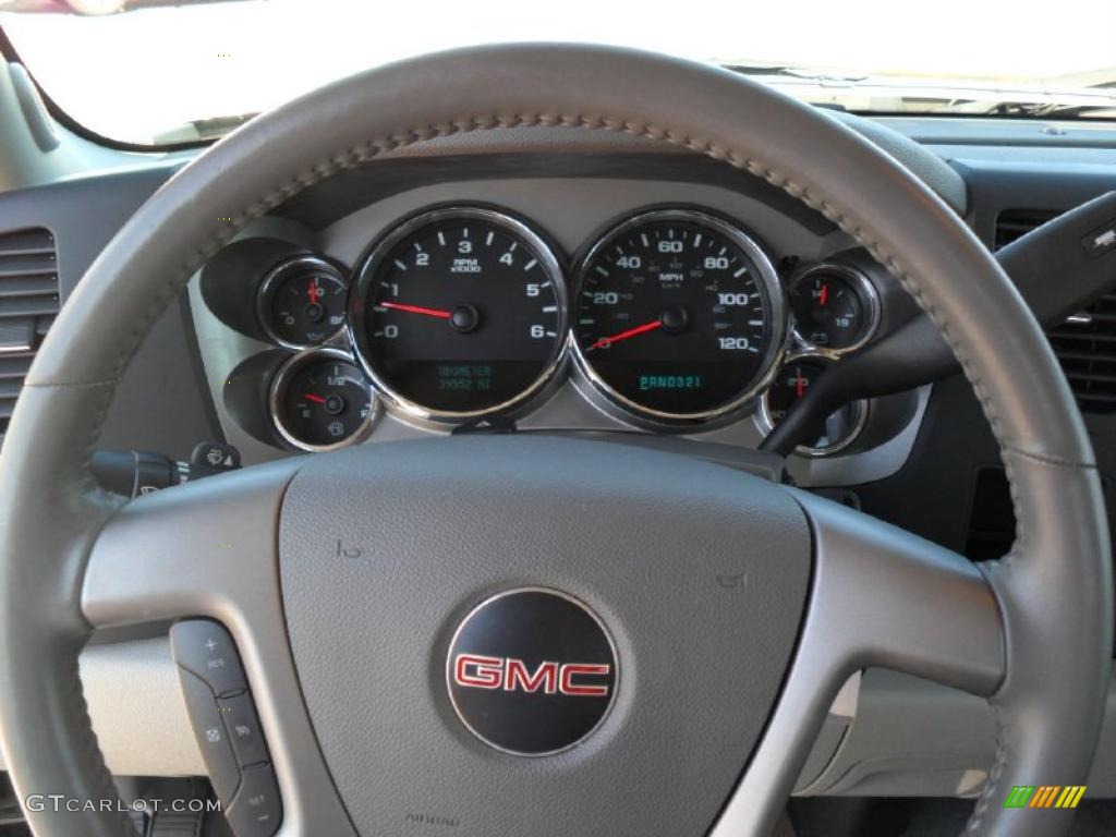 2008 GMC Sierra 1500 SLE Extended Cab Light Titanium Steering Wheel Photo #38642370